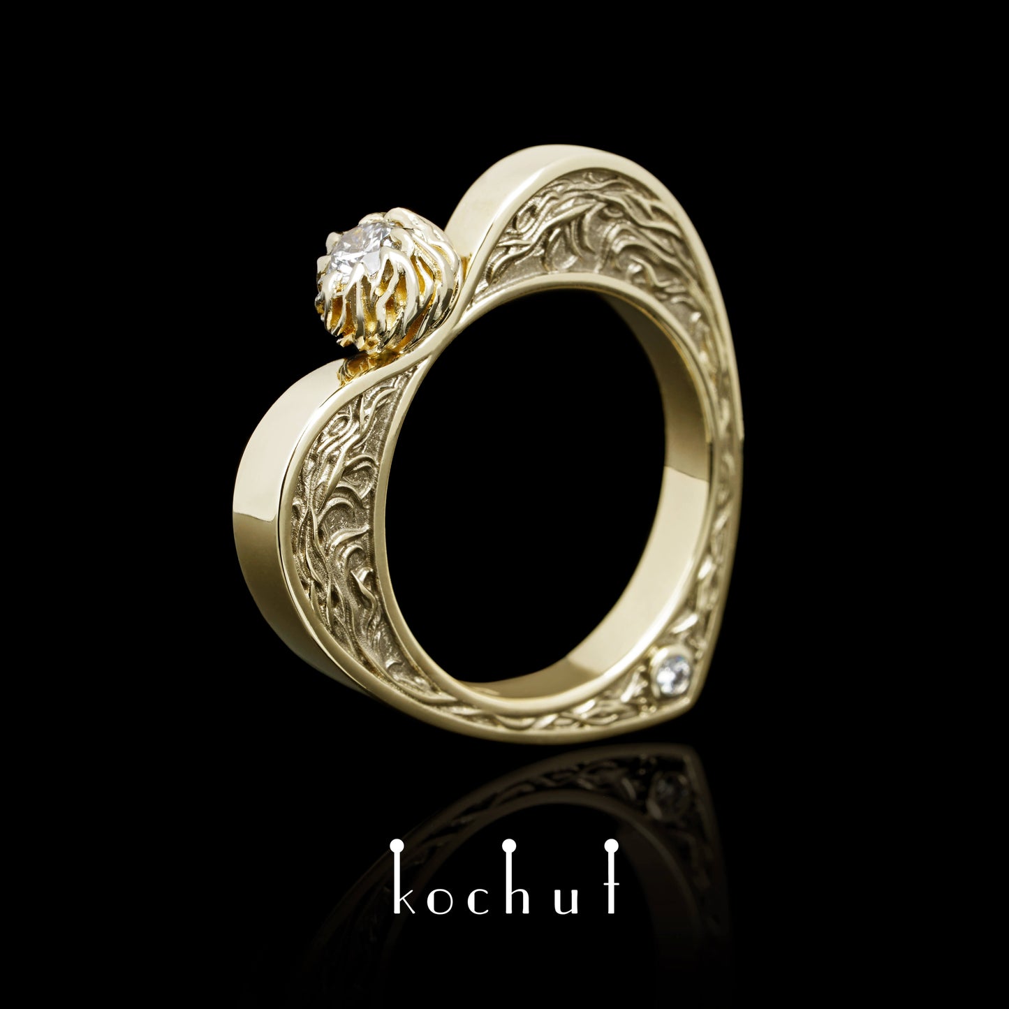 Herz in Liebe — Verlobungsring aus Gelbgold mit Diamanten