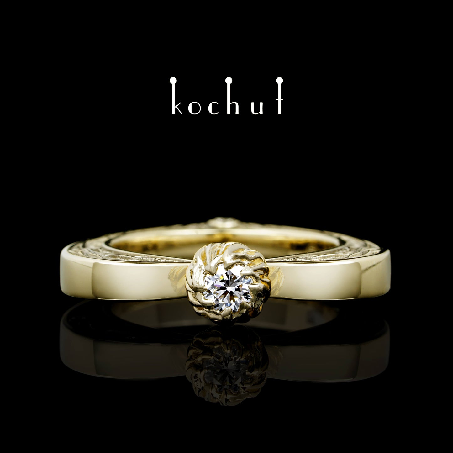 Herz in Liebe — Verlobungsring aus Gelbgold mit Diamanten