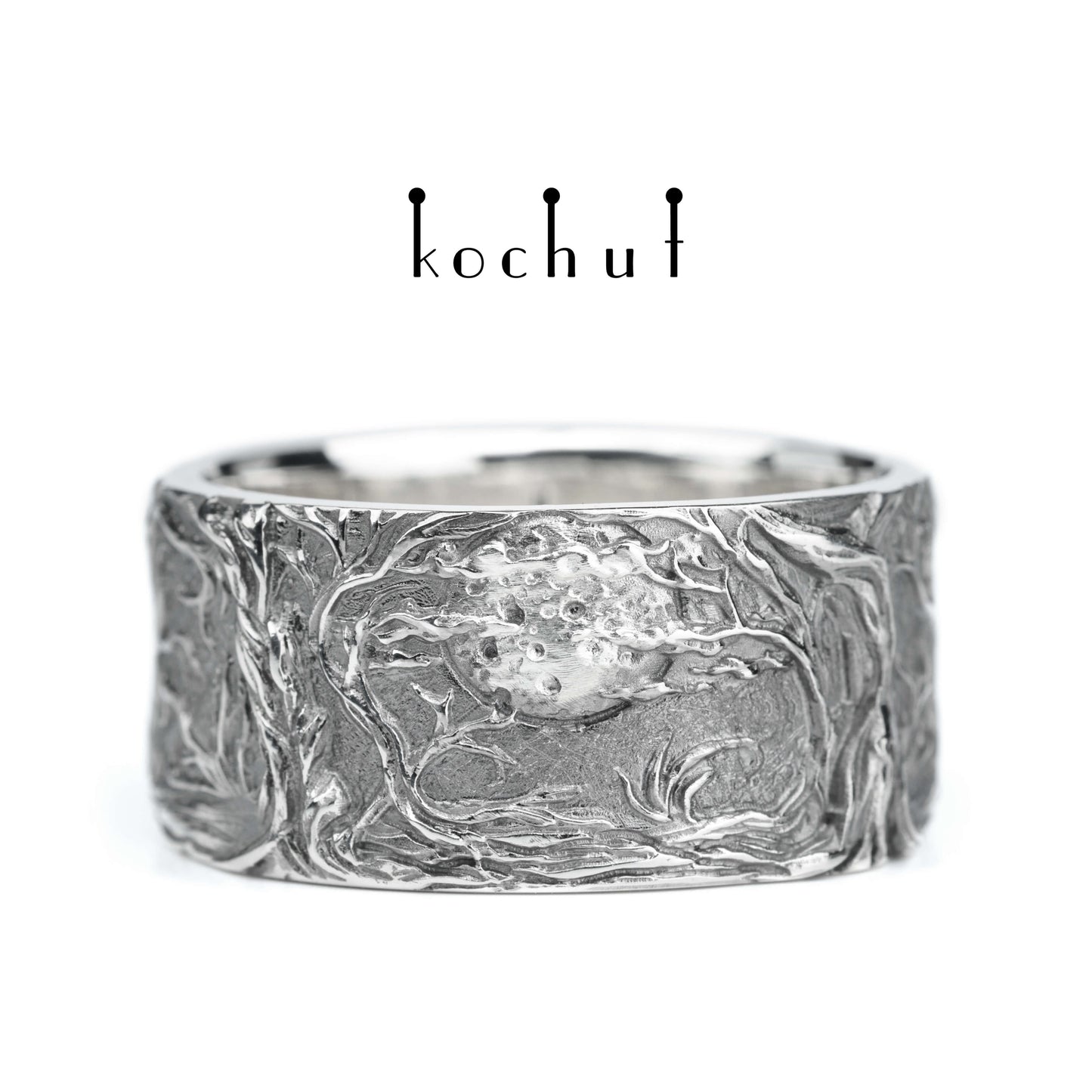 Wildschwein — silberner Ring mit schwarzem Rhodium