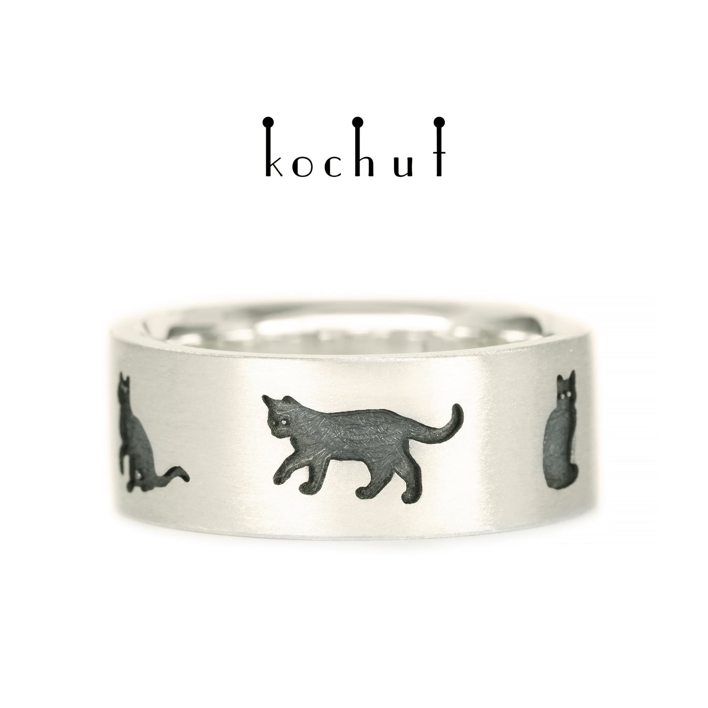 März-Katzen — Weißgoldring