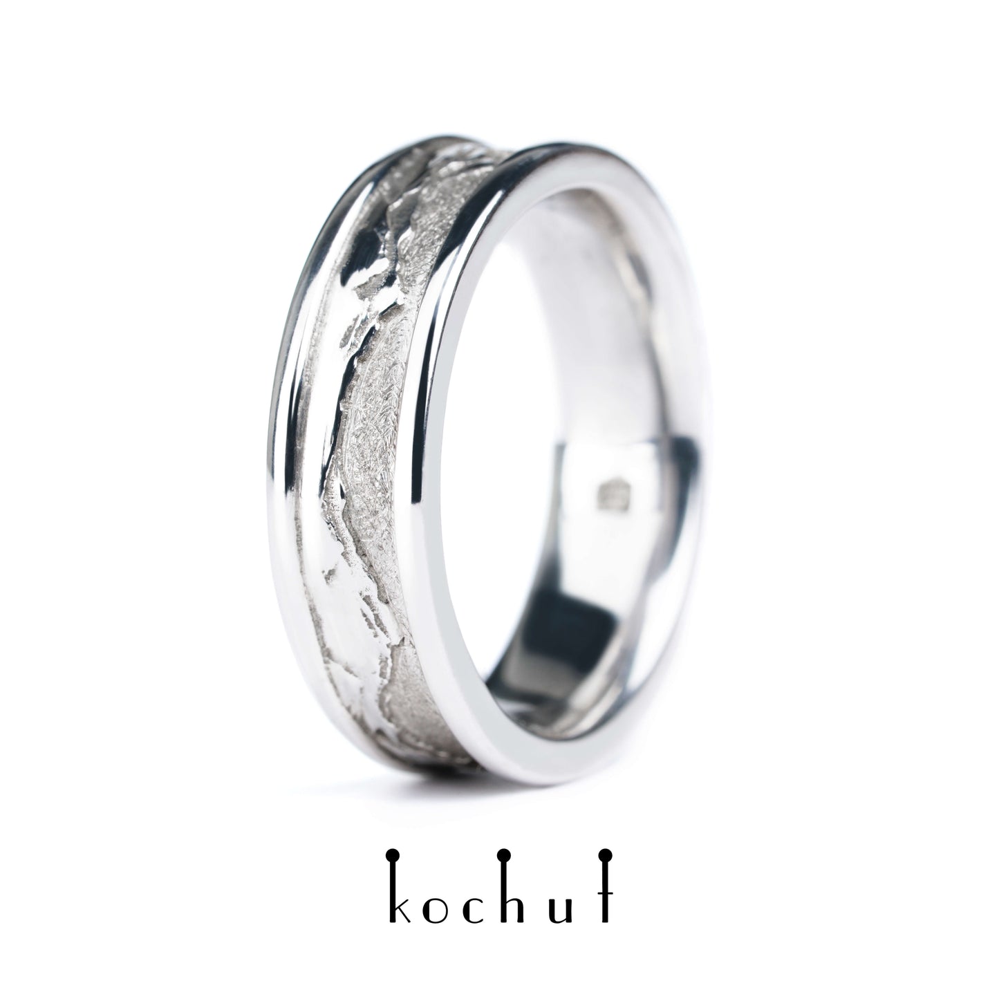 Peaks of Love — Silberhochzeitssilberring, beschichtet mit weißem Rhodium