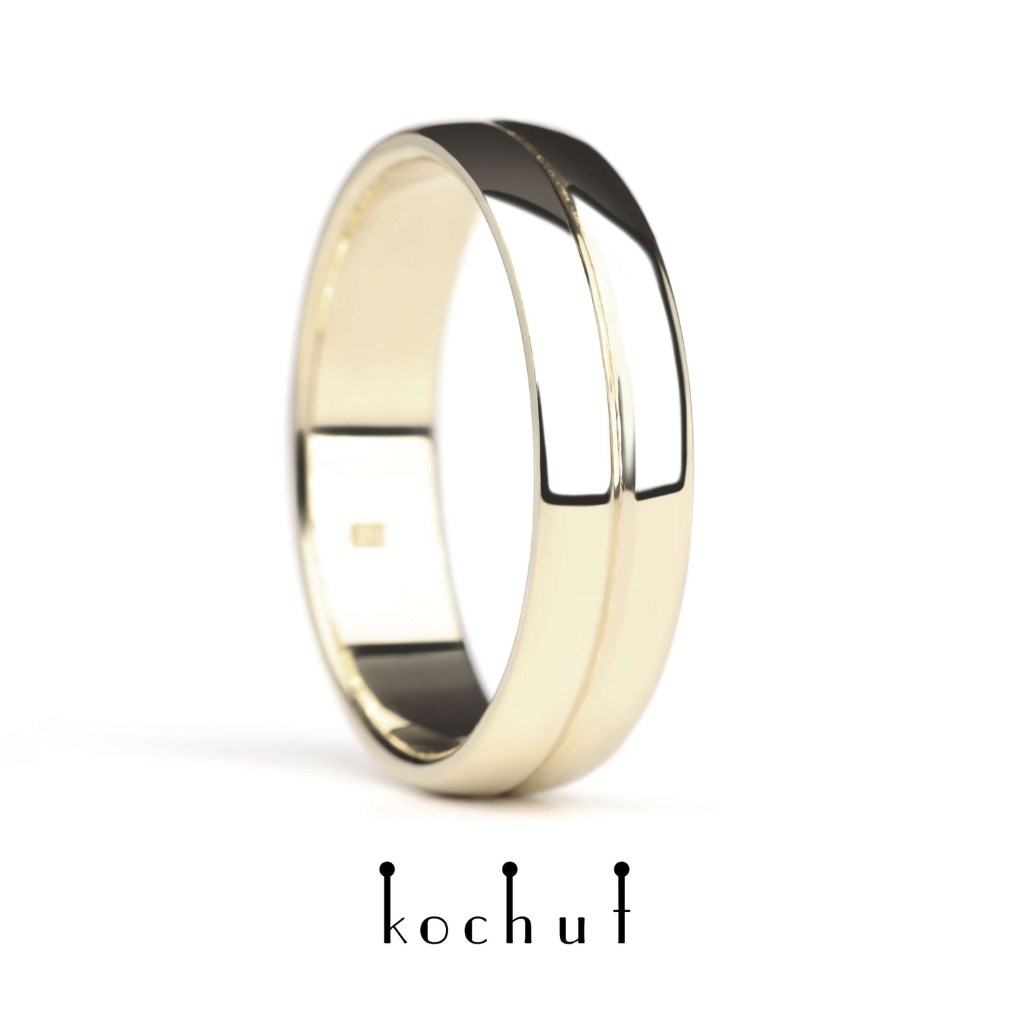 Achse der Liebe — Ehering aus Weißgold
