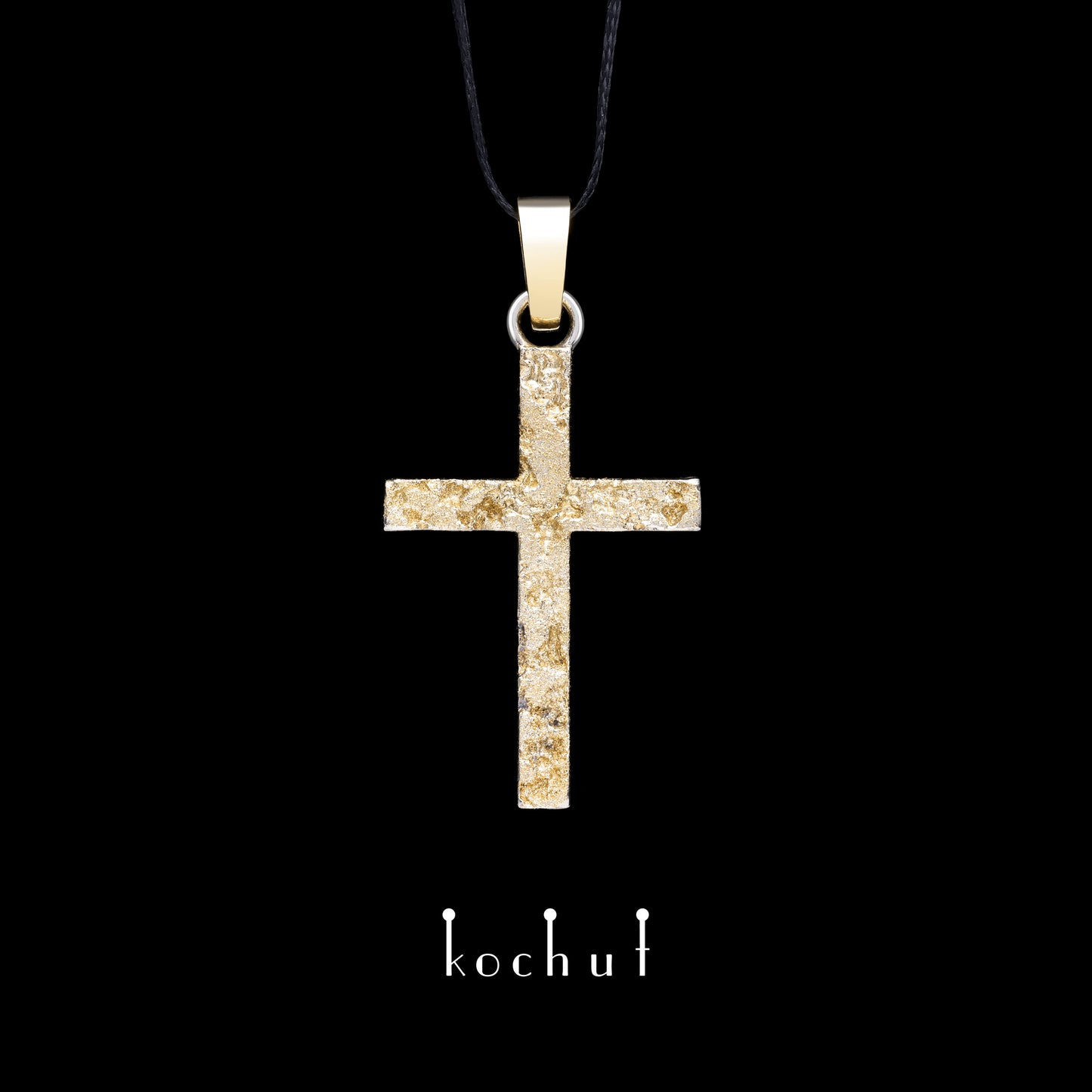 Leib und Seele — Kreuz aus oxidiertem Silber und Gelbgold