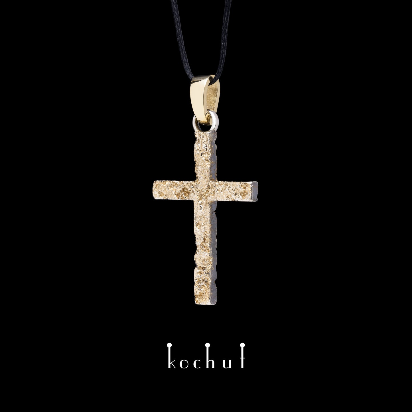 Leib und Seele — Kreuz aus oxidiertem Silber und Gelbgold
