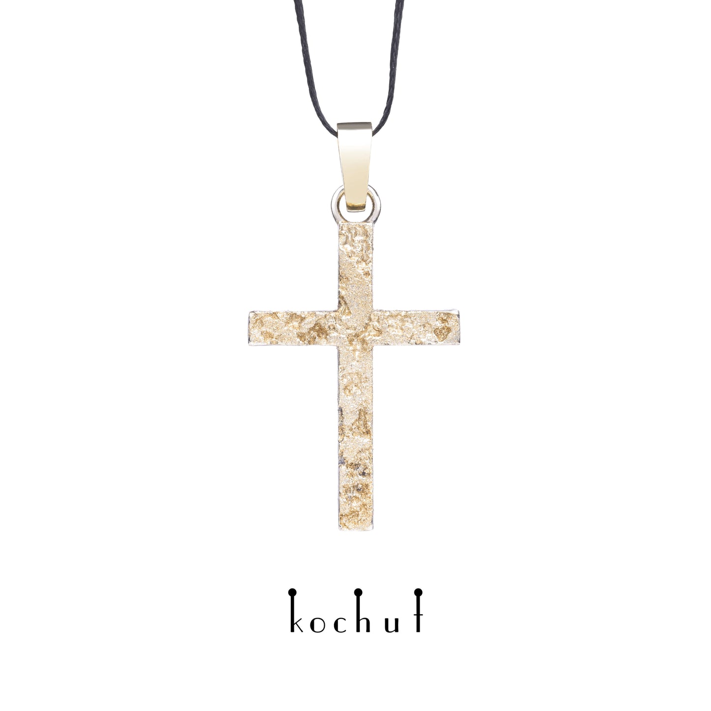 Leib und Seele — Kreuz aus oxidiertem Silber und Gelbgold