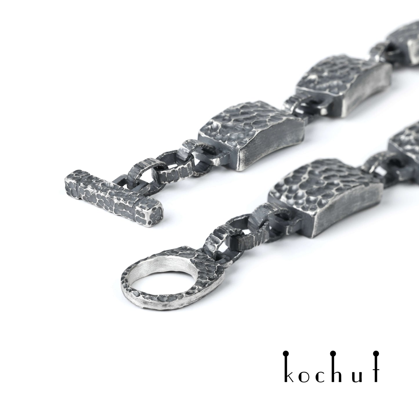 Baum des Lebens — Armband aus oxidiertem Silber und Gelbgold