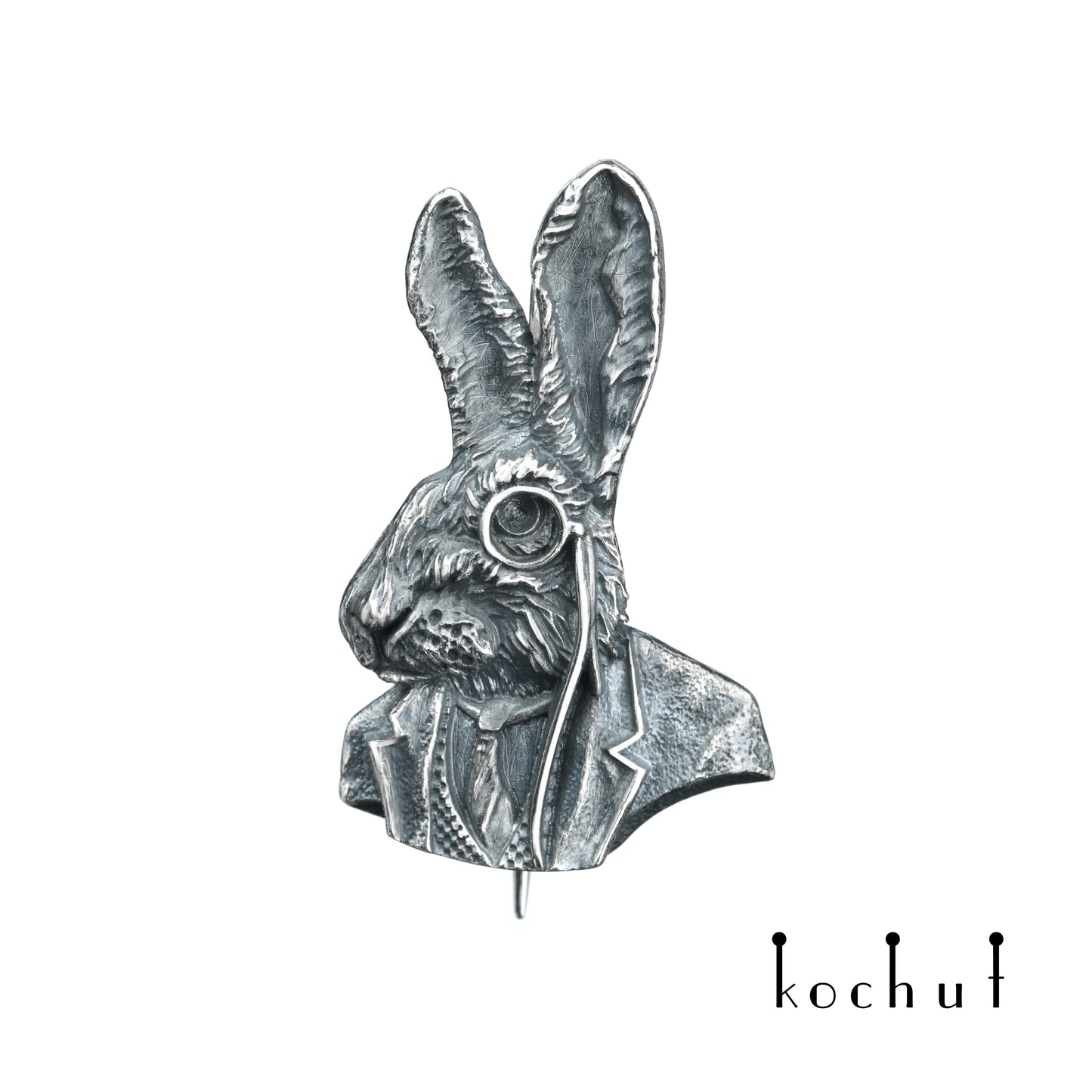 Hase — Brosche aus oxidiertem Silber