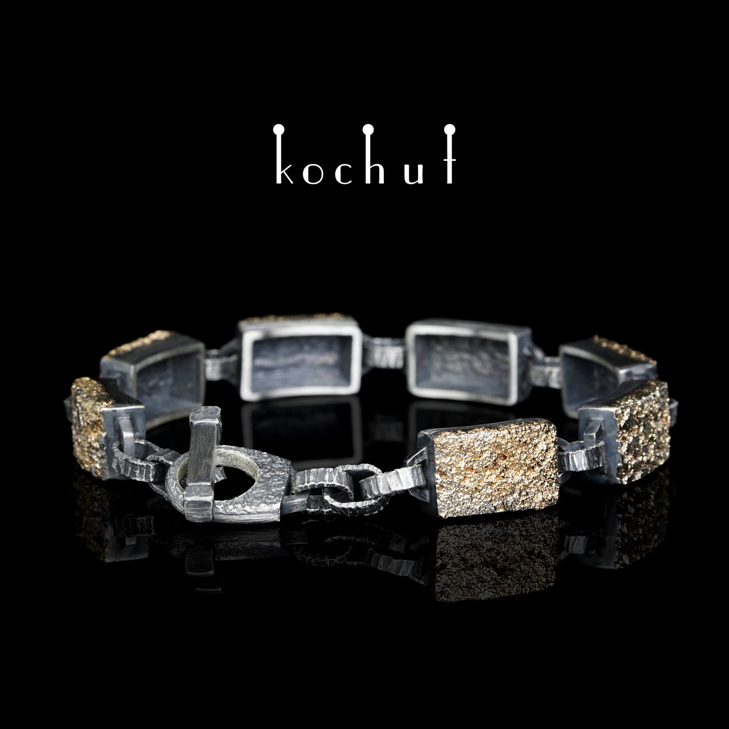 Leib und Seele: Baum des Lebens — Armband aus Gelbgold und oxidiertem Silber