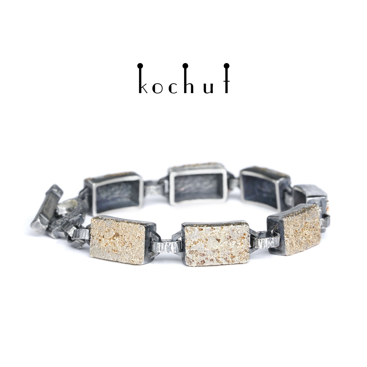 Leib und Seele: Baum des Lebens — Armband aus Gelbgold und oxidiertem Silber