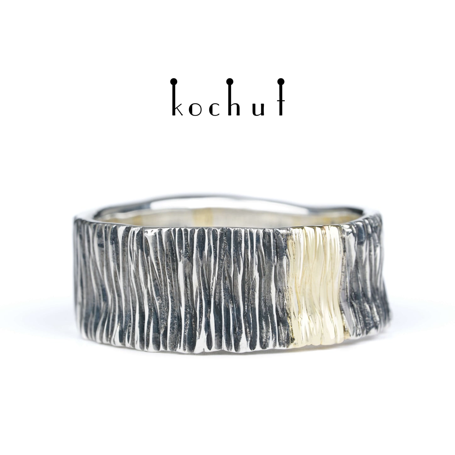 Lichtzeichen — Ring aus oxidiertem Silber und Gelbgold