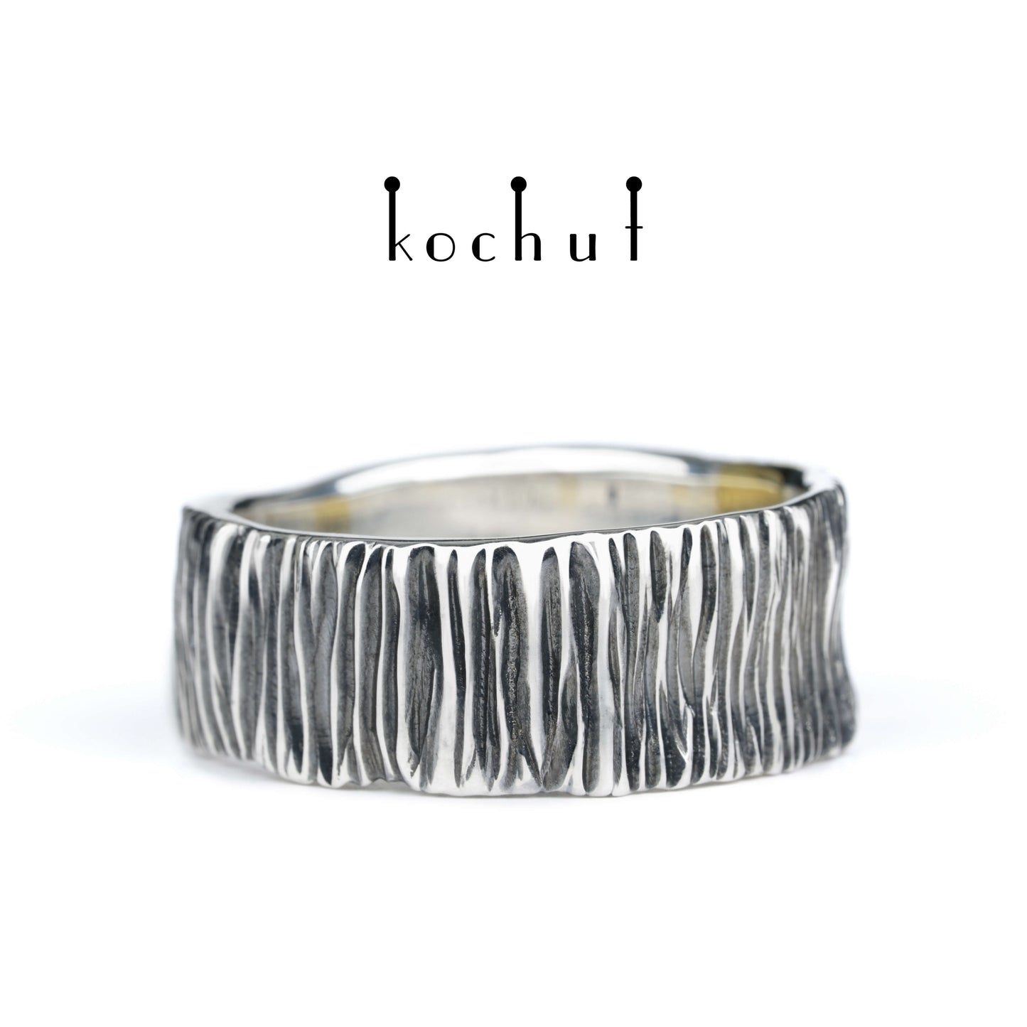 Lichtzeichen — Ring aus oxidiertem Silber und Gelbgold