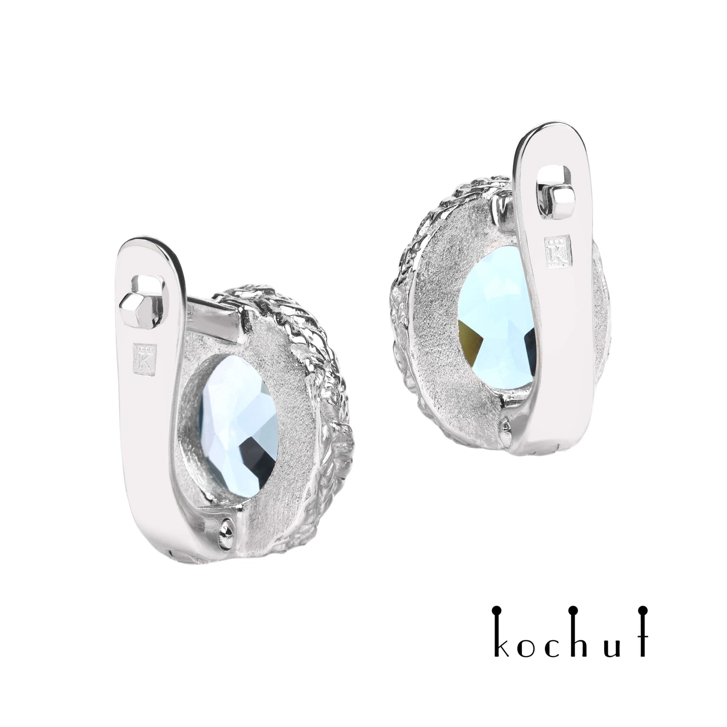 Quelle des Lebens — silberne Ohrringe mit Topas und Weißrhodium