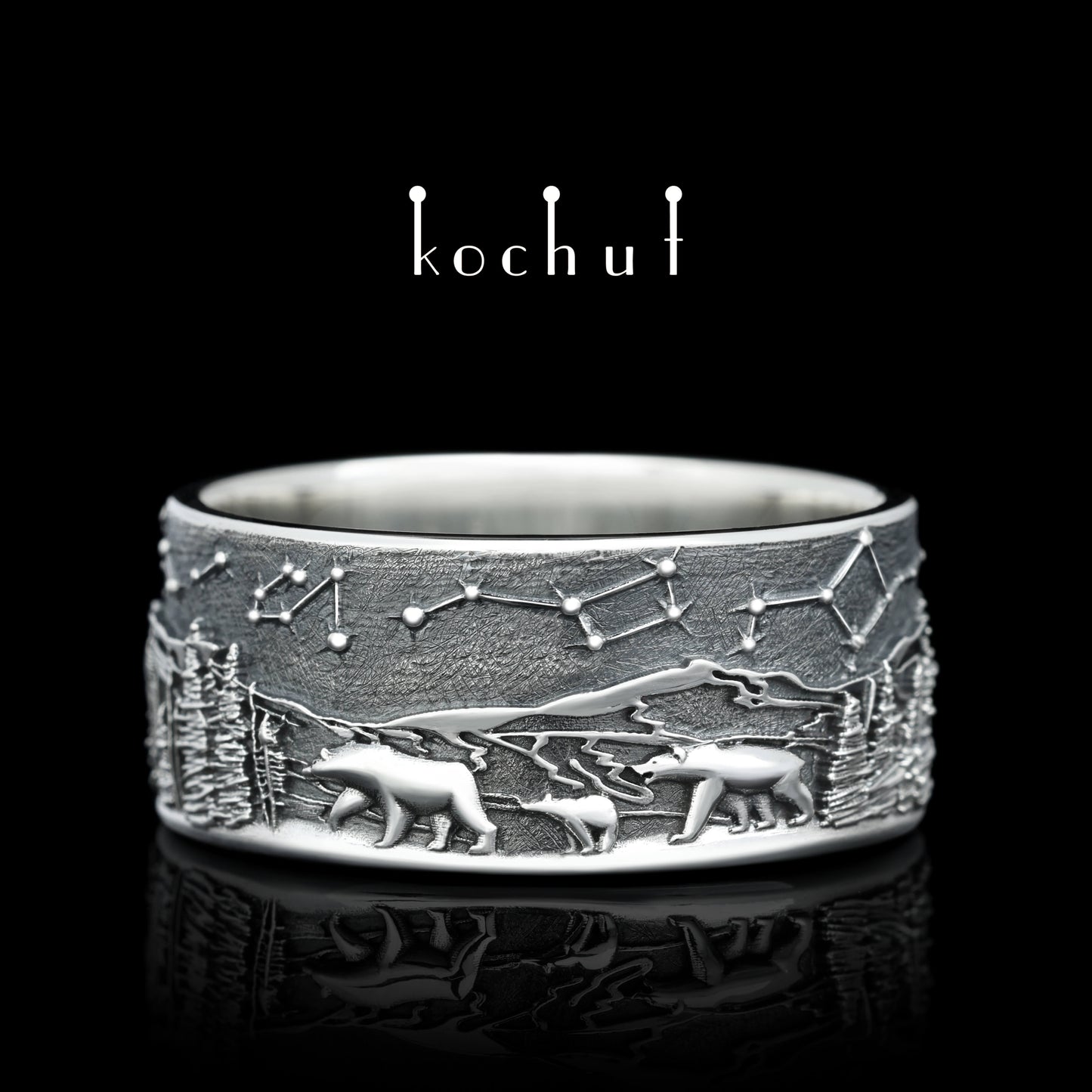 Nordisches Märchen — Ring aus oxidiertem Silber