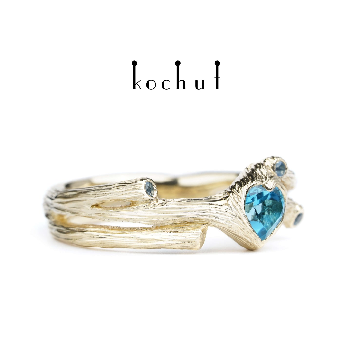 Herz des Waldes — Ring aus Gelbgold mit Topasen