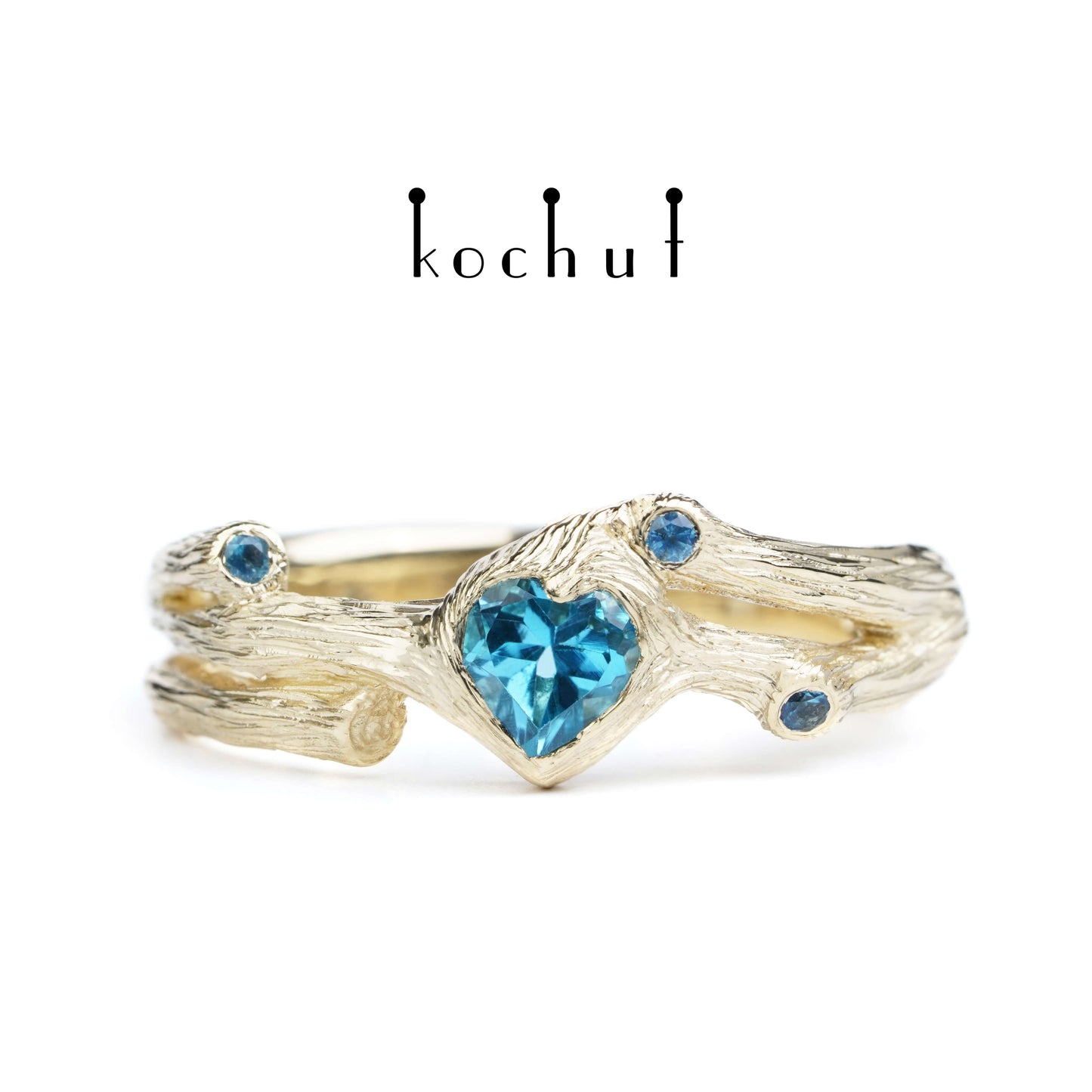 Herz des Waldes — Ring aus Gelbgold mit Topasen