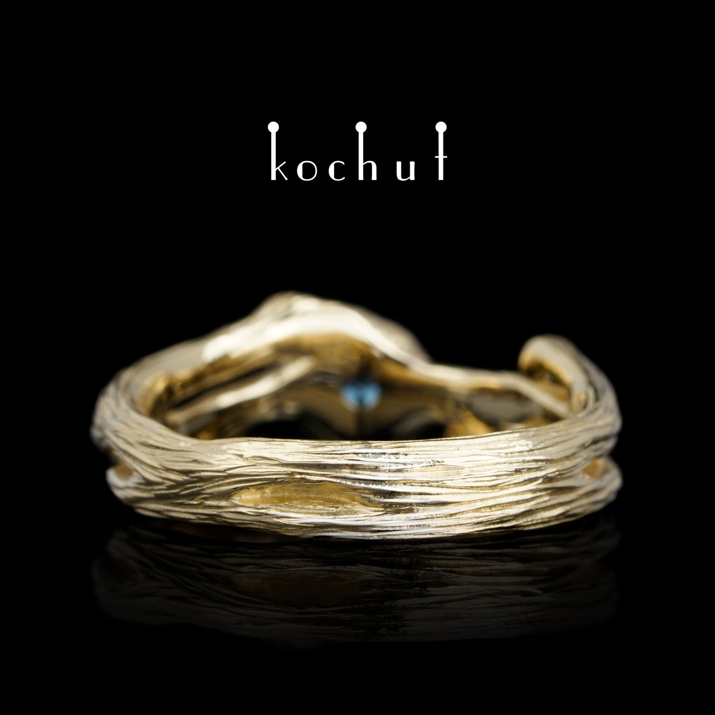 Herz des Waldes — Ring aus Gelbgold mit Topasen