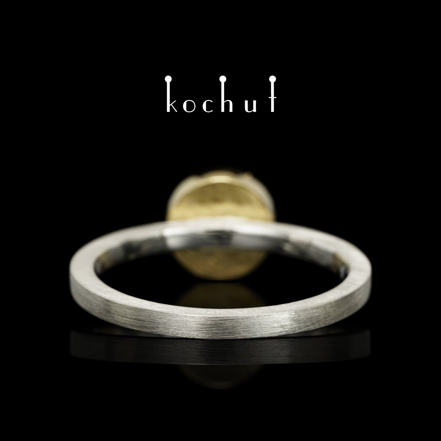 Neptune — ein Ring aus Silber und Gelbgold mit einem Tansanit
