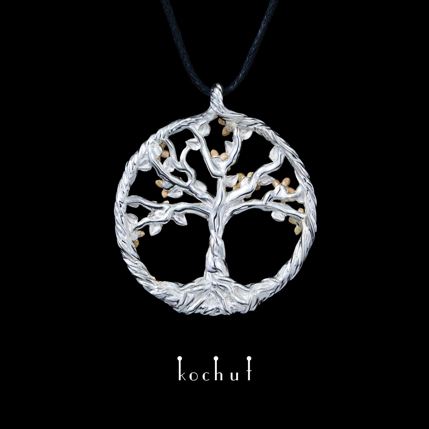 Blühender Baum — Anhänger aus Silber und Gold
