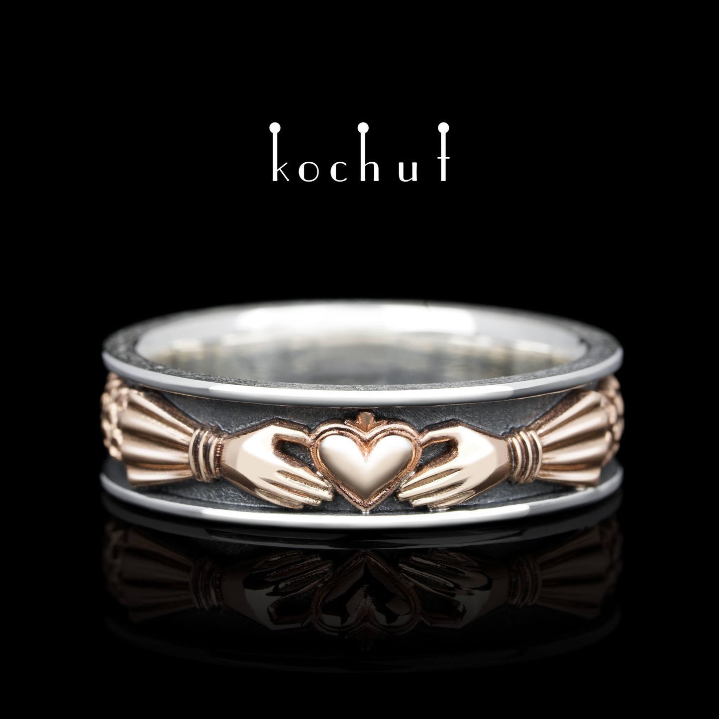 Herz des Marquist — Ring aus oxidiertem Silber und Rotgold
