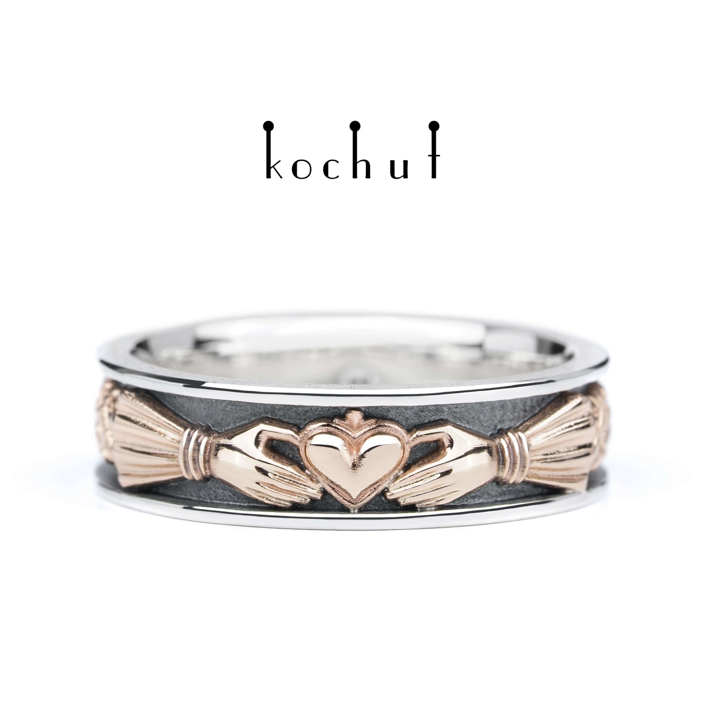 Herz des Marquist — Ring aus oxidiertem Silber und Rotgold