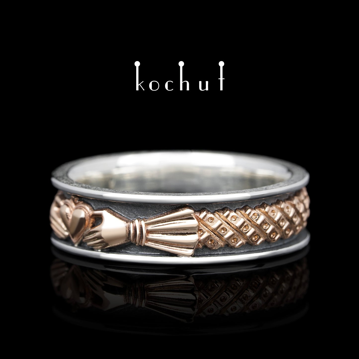 Herz des Marquist — Ring aus oxidiertem Silber und Rotgold