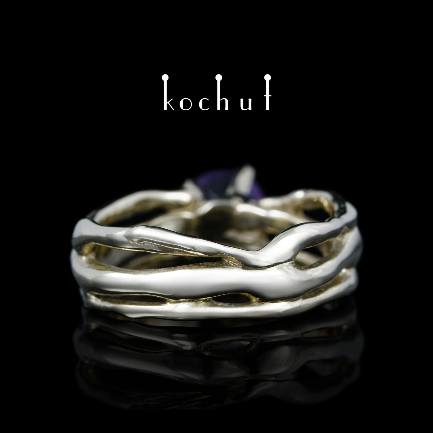 Mein Stern — ein Ring aus Weißgold mit Amethyst