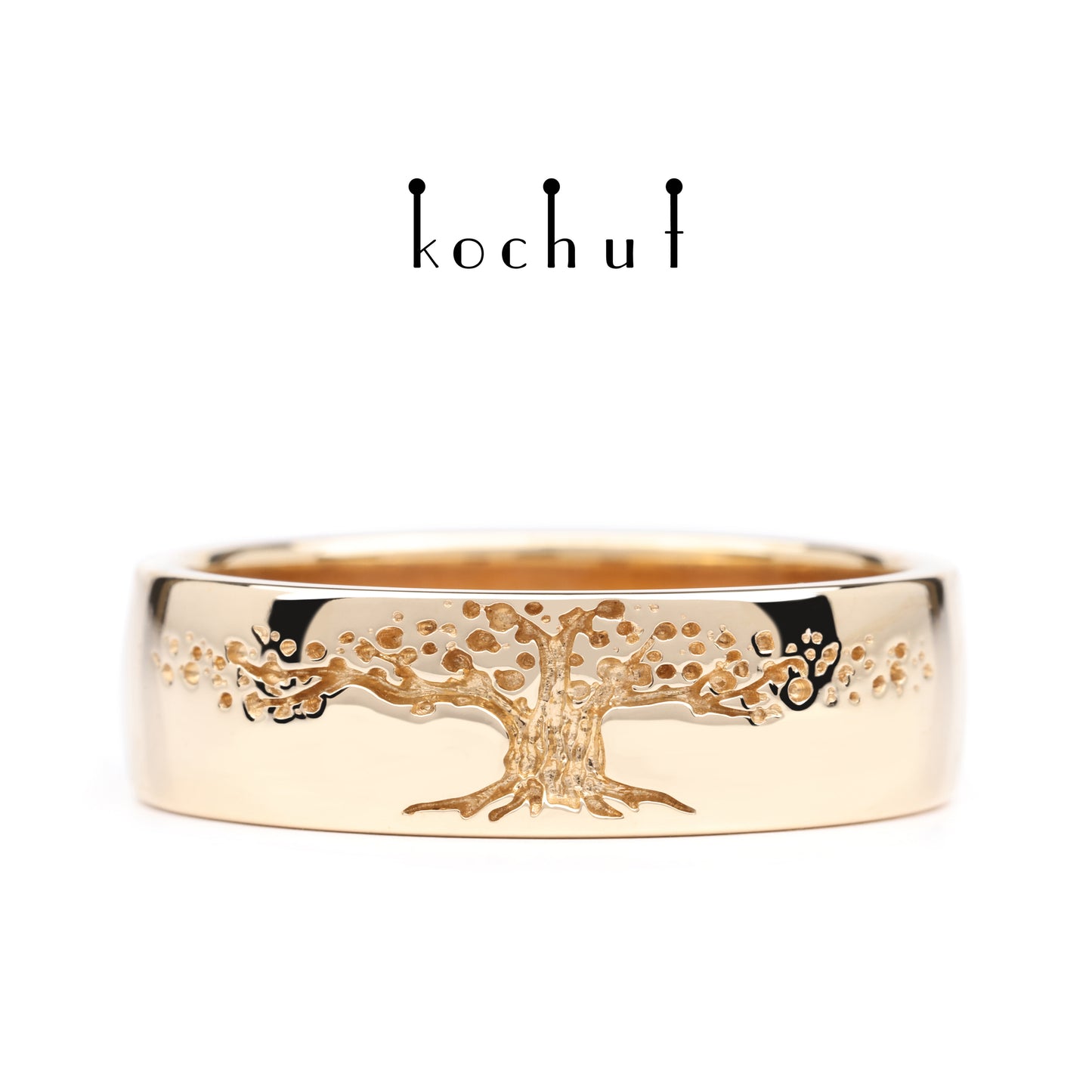 Baum des Lebens — Ehering aus Rotgold