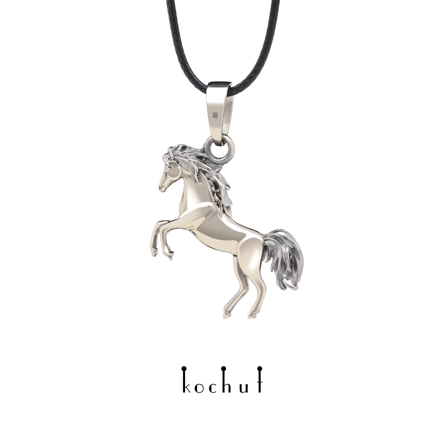 Mustang — Anhänger aus Weißgold, beschichtet mit schwarzem Rhodium