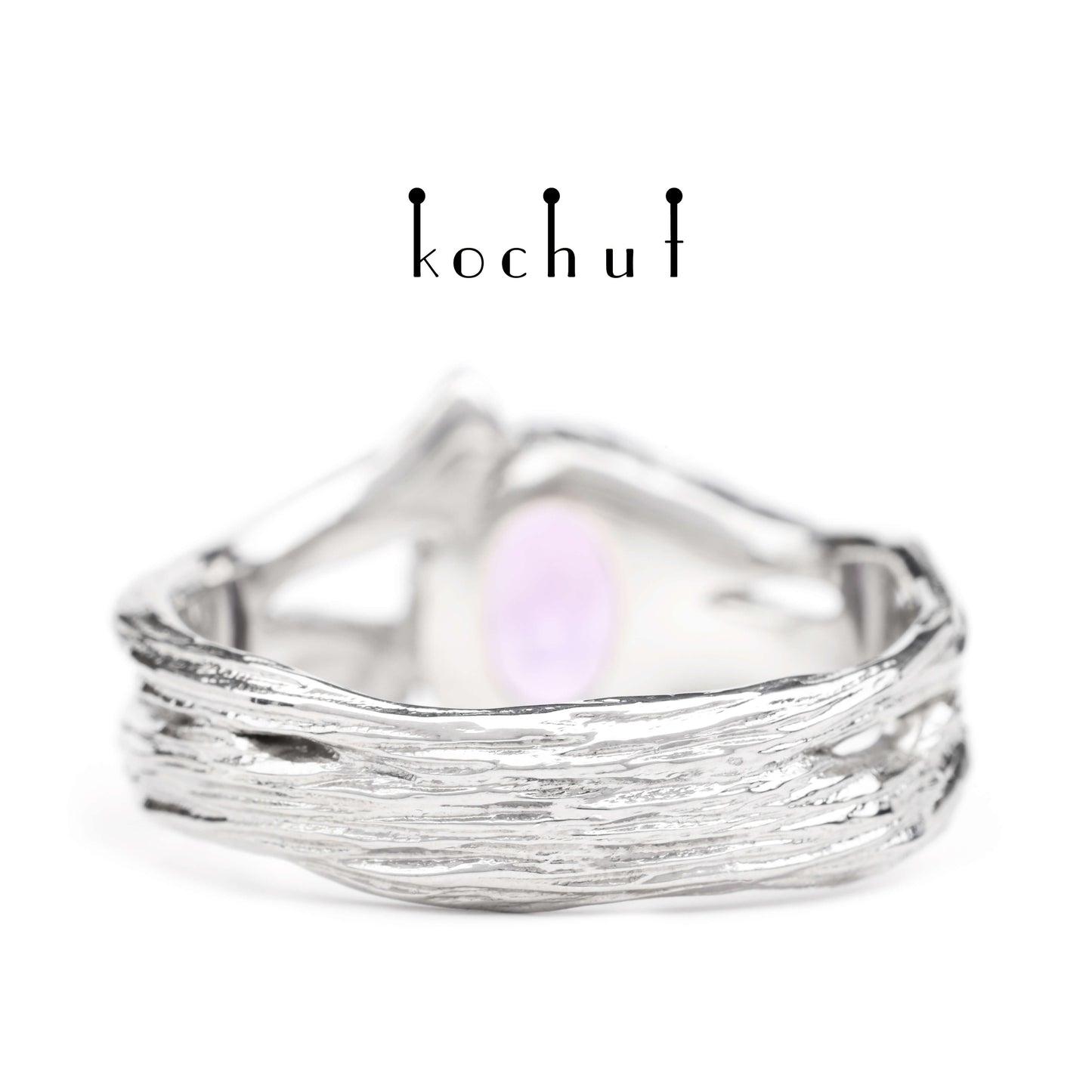 Süße Frucht — Silberring mit Amethysten, überzogen mit weißem Rhodium