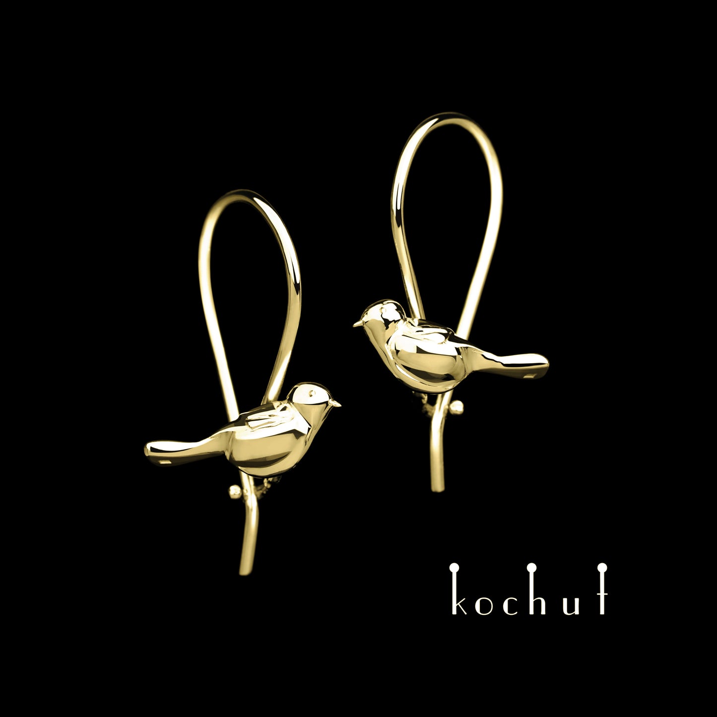 Vögel — Ohrringe aus Gelbgold