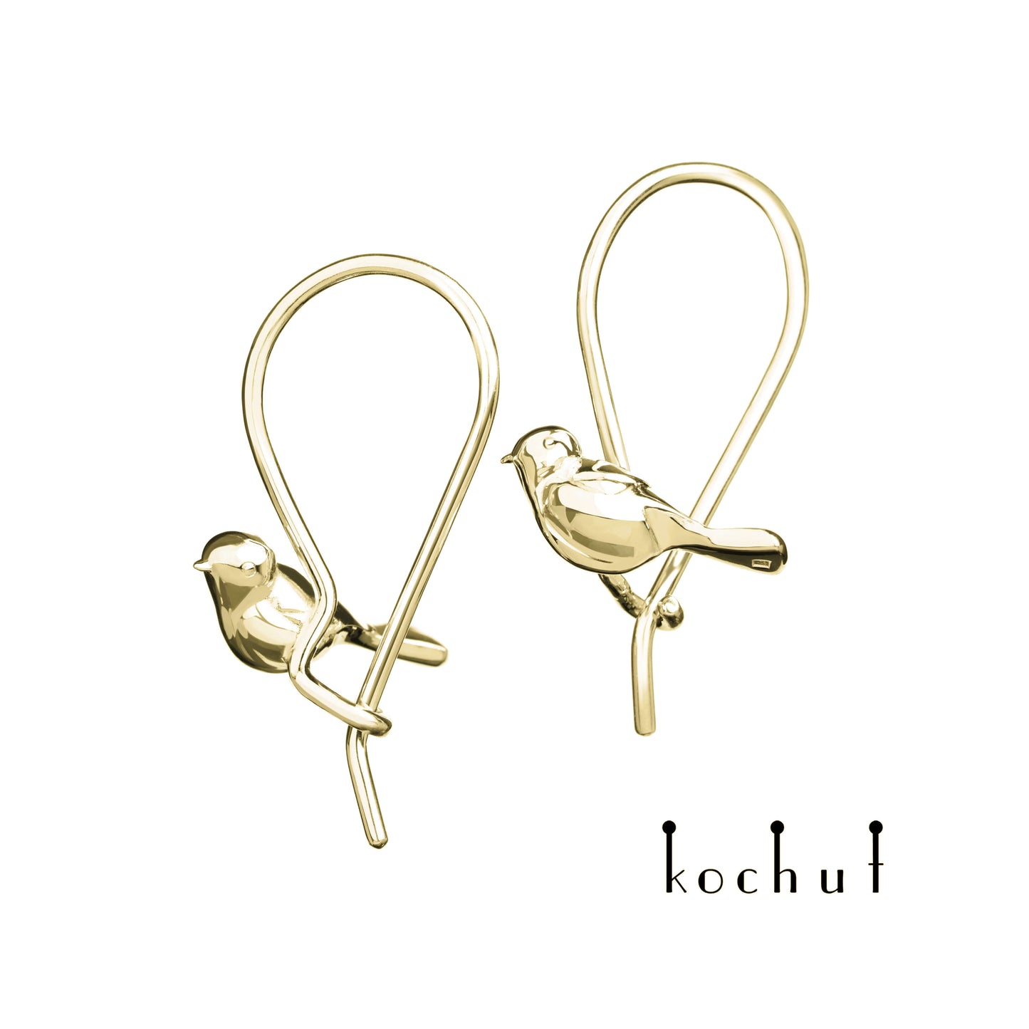 Vögel — Ohrringe aus Gelbgold