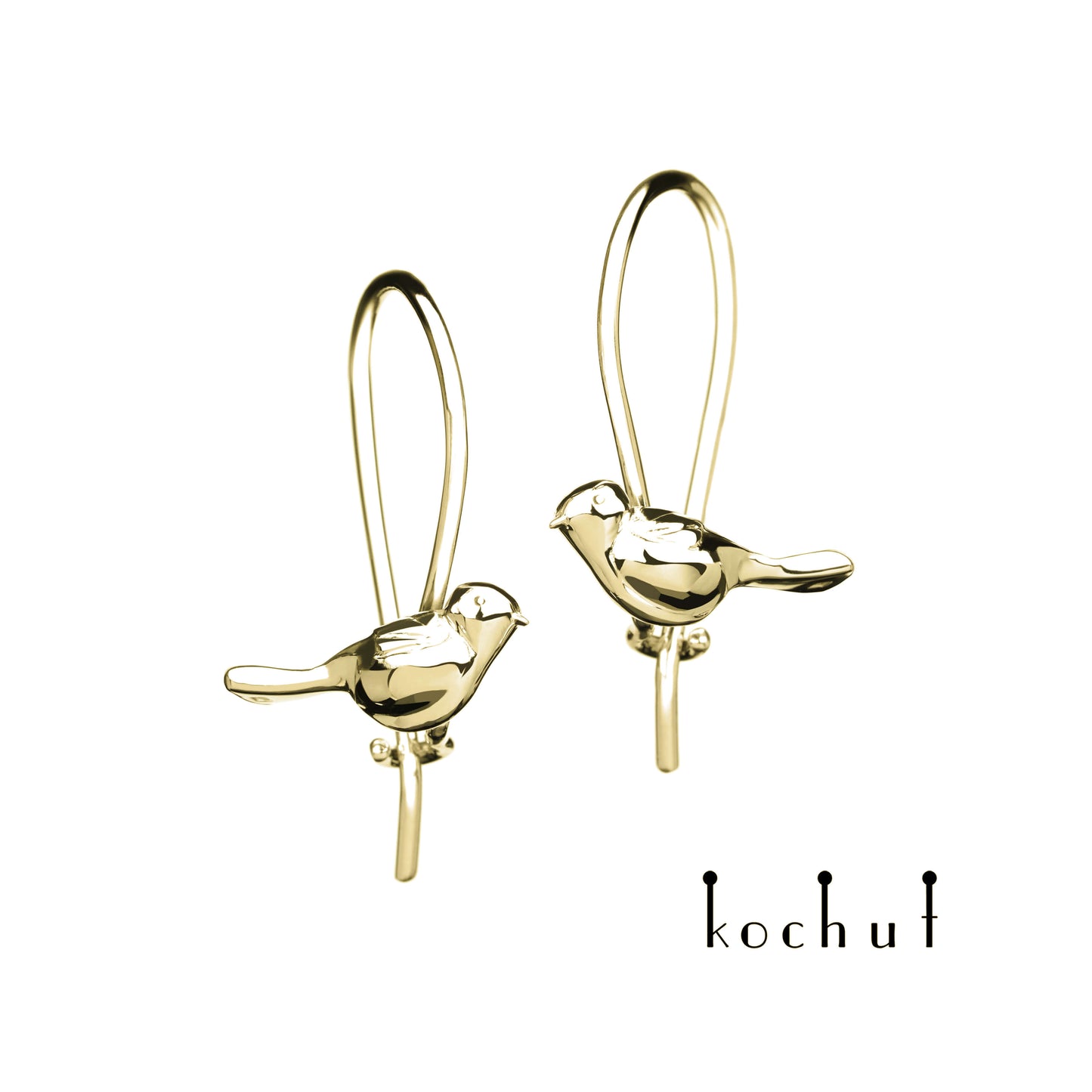 Vögel — Ohrringe aus Gelbgold