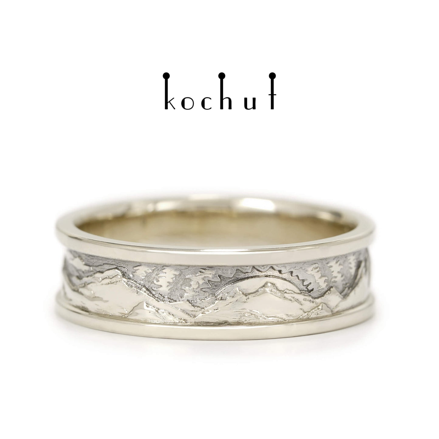 Höhen der Liebe: Sonne und Mond — Ring aus Weißgold mit schwarzem Rhodium
