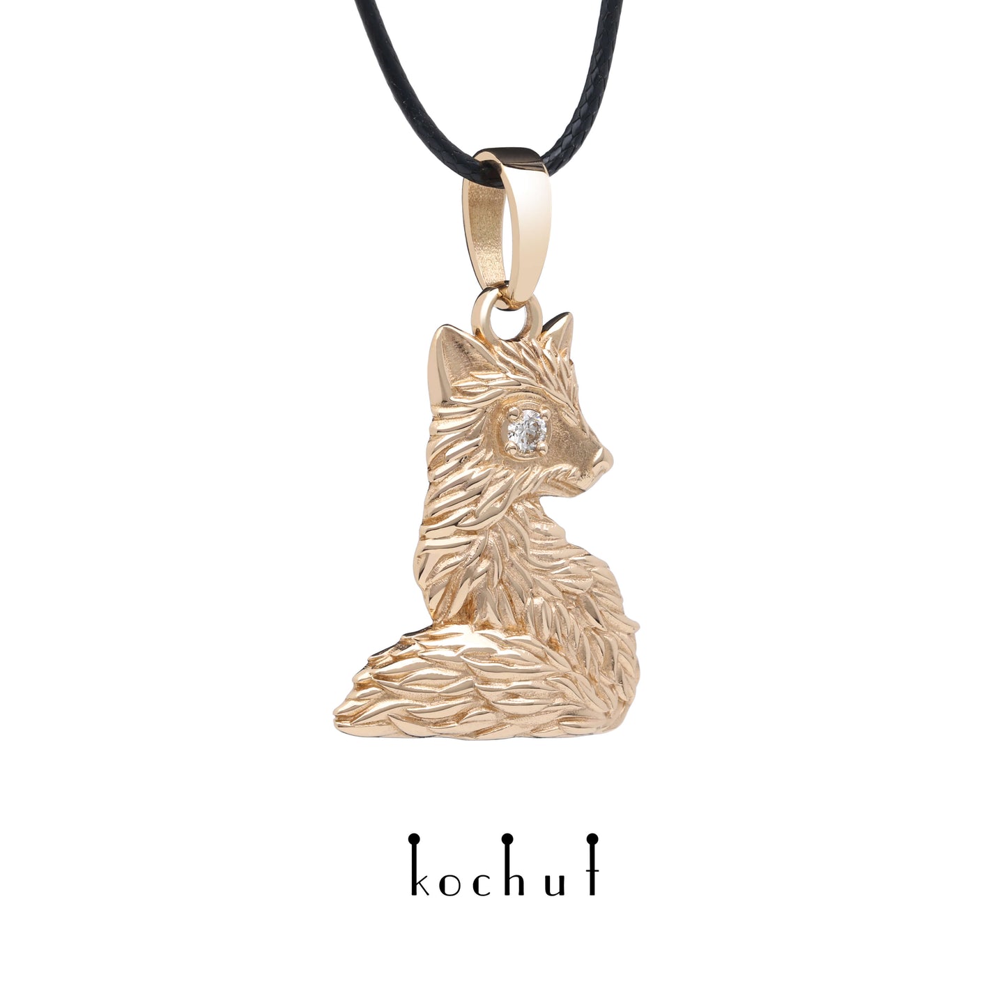 Kleiner Fuchs — Anhänger aus Rotgold mit einem Diamanten