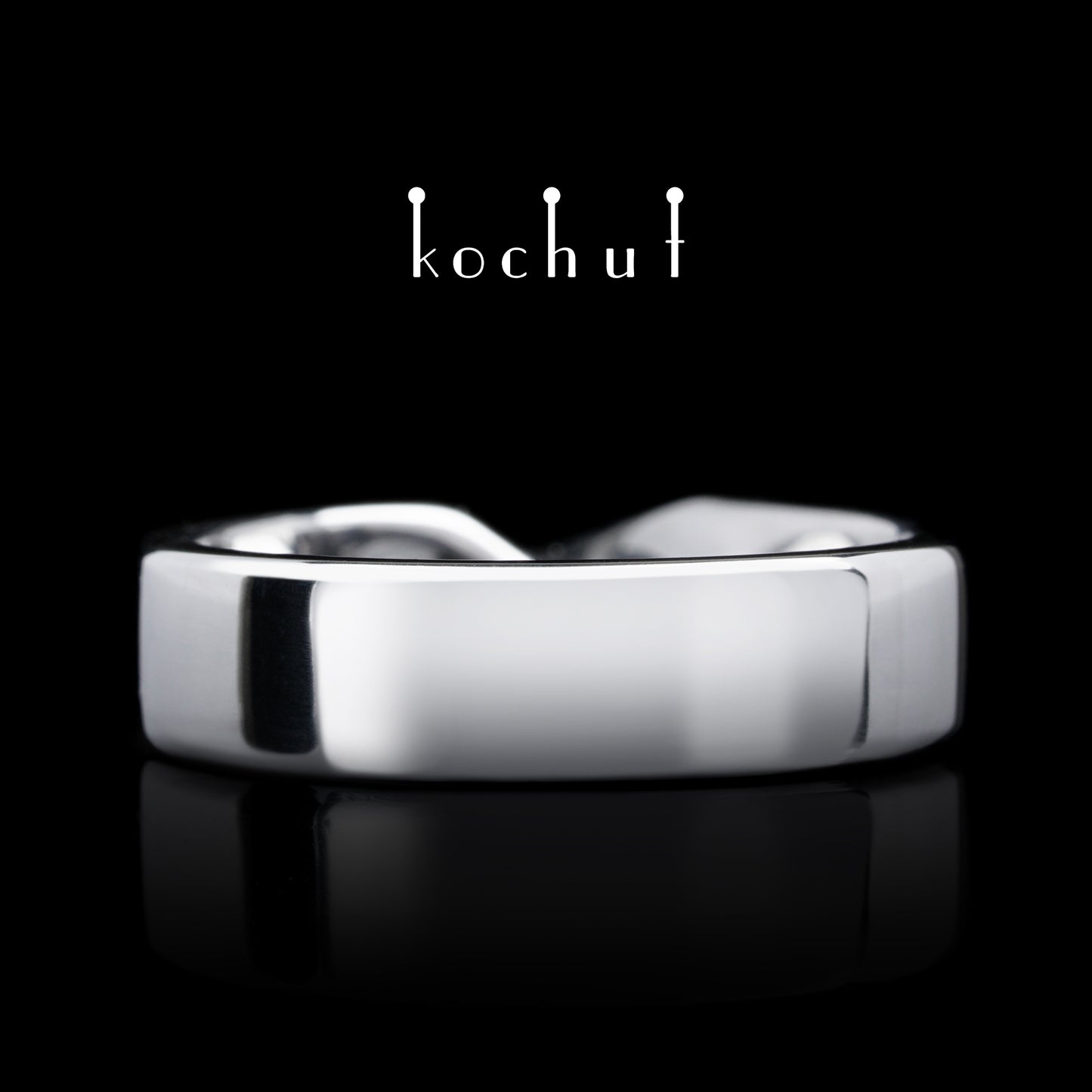 Mobius-Band — Silber-Verlobungsring mit Diamant