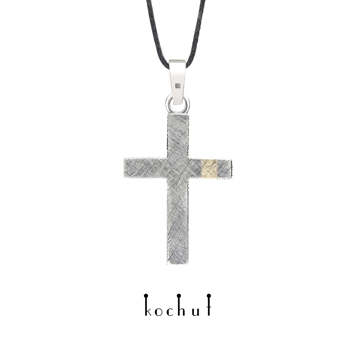 Lichtzeichen — Kreuz aus oxidiertem Silber und Gelbgold