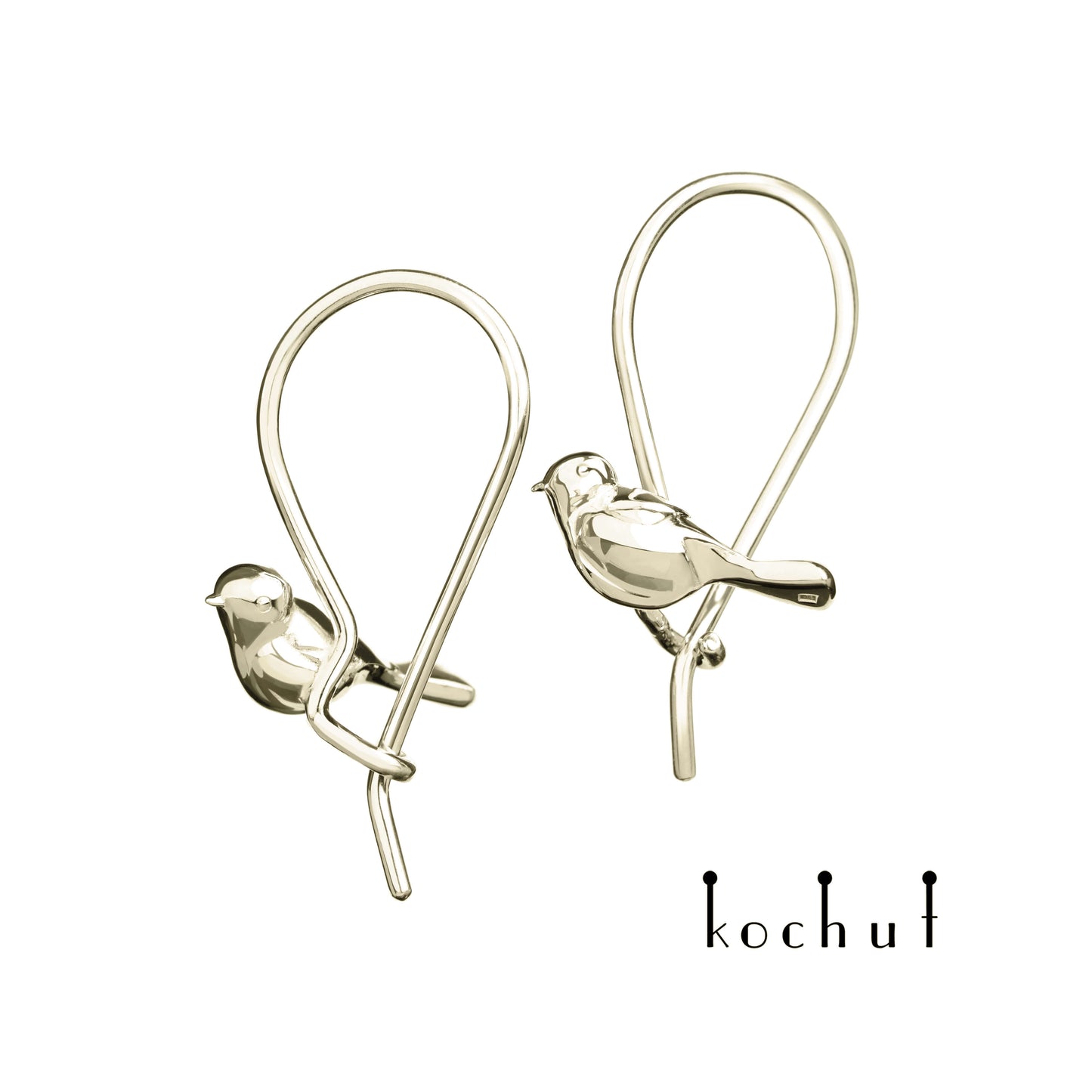 Vögel — Ohrringe aus Weißgold