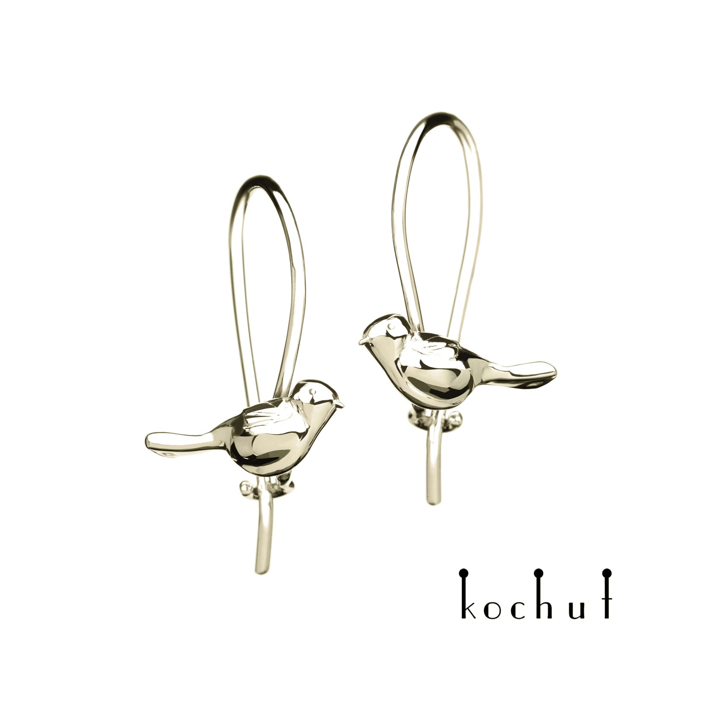 Vögel — Ohrringe aus Weißgold