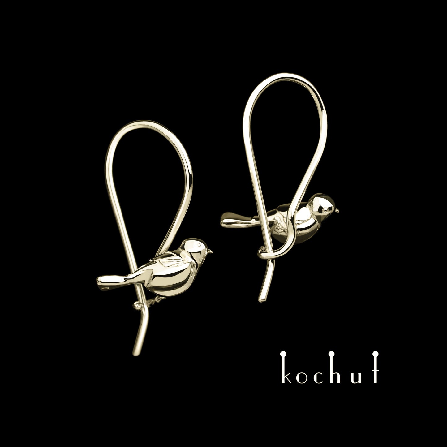 Vögel — Ohrringe aus Weißgold