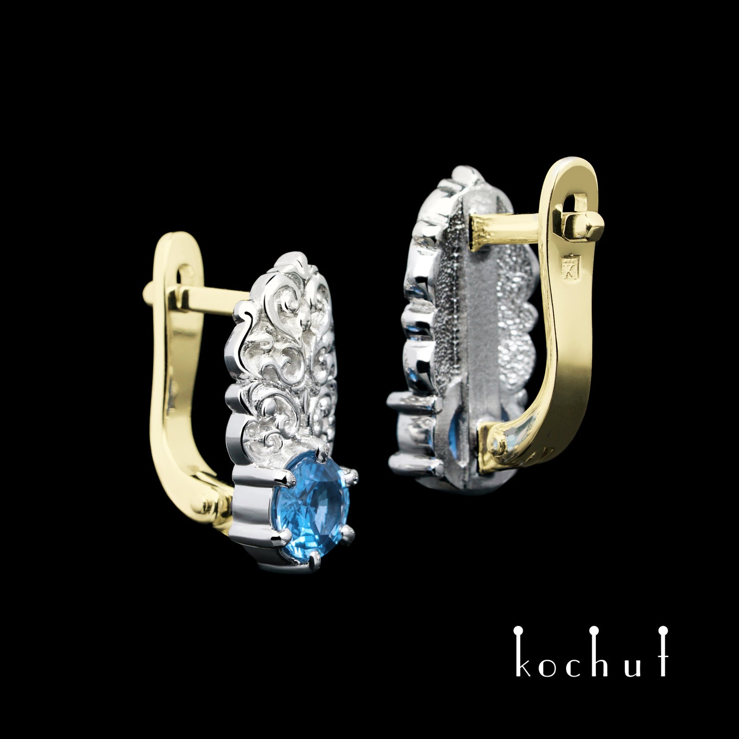 Duchess — Ohrringe aus Silber, Gelbgold und Topasen