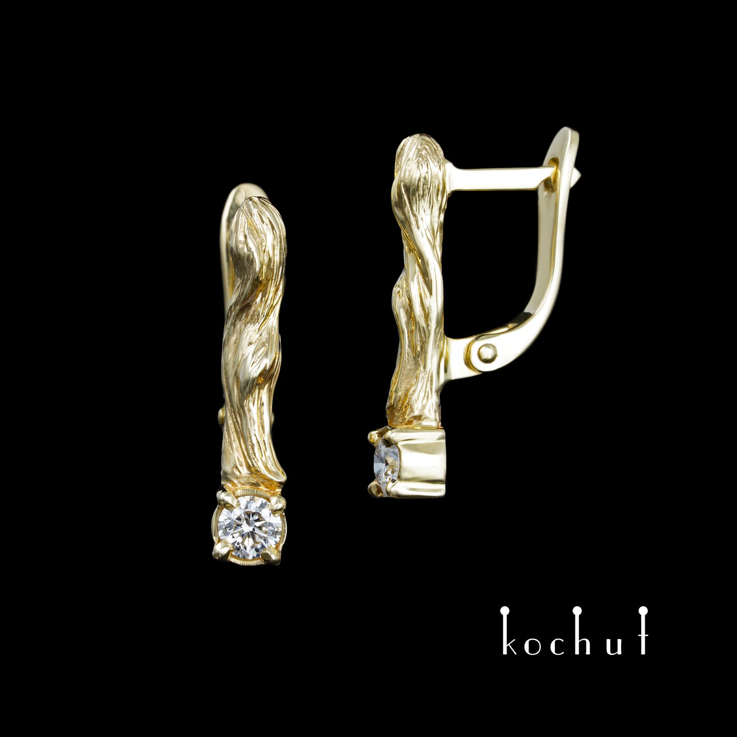 Zweige — Set aus Gelbgold mit Diamanten