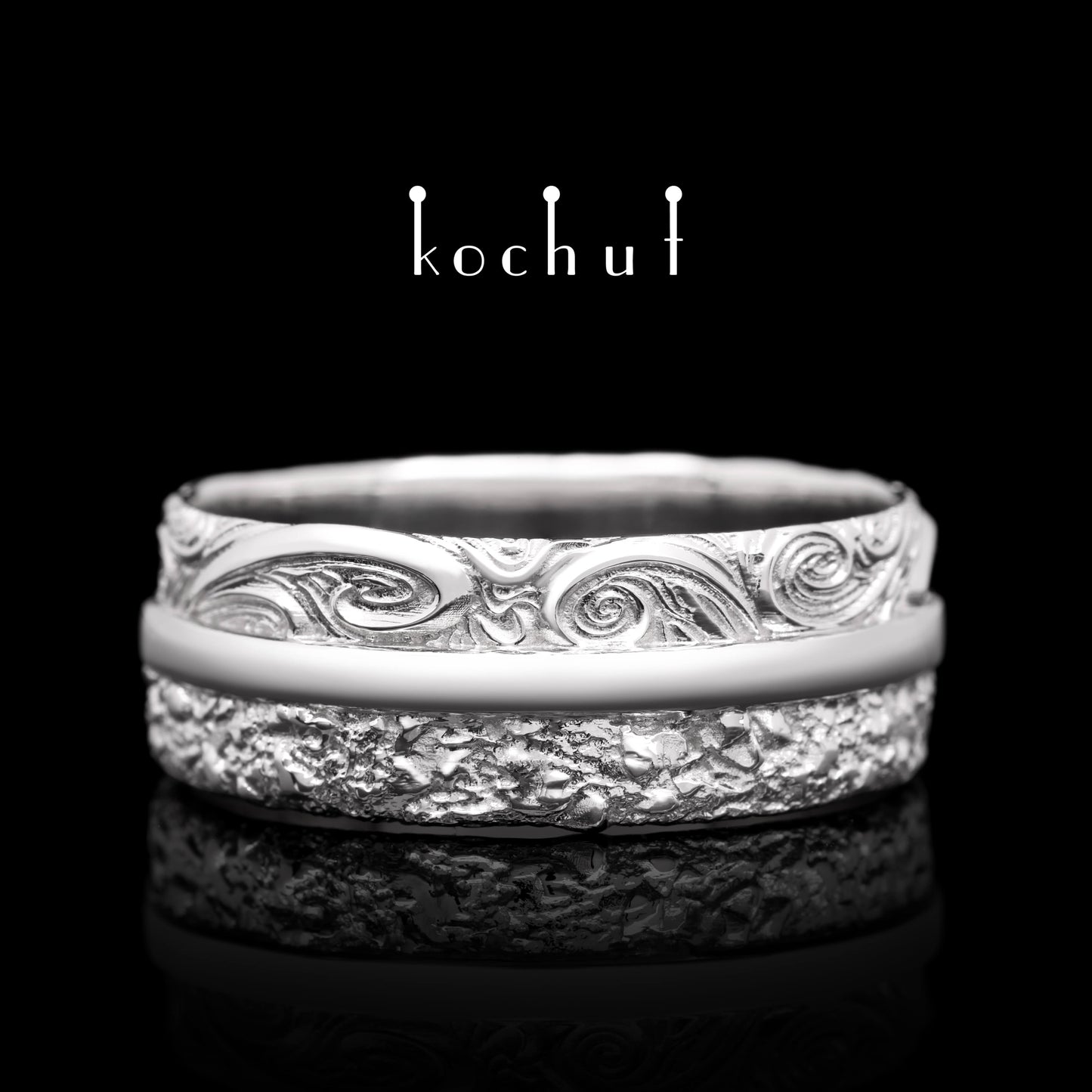 In Freude und Leid — Ehering aus Weißgold, beschichtet mit weißem Rhodium