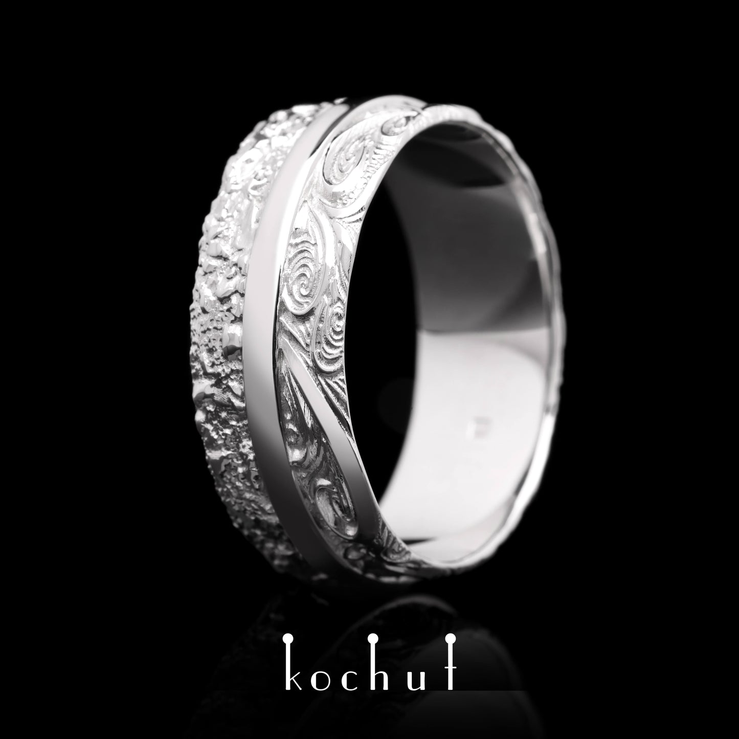 In Freude und Leid — Ehering aus Weißgold, beschichtet mit weißem Rhodium