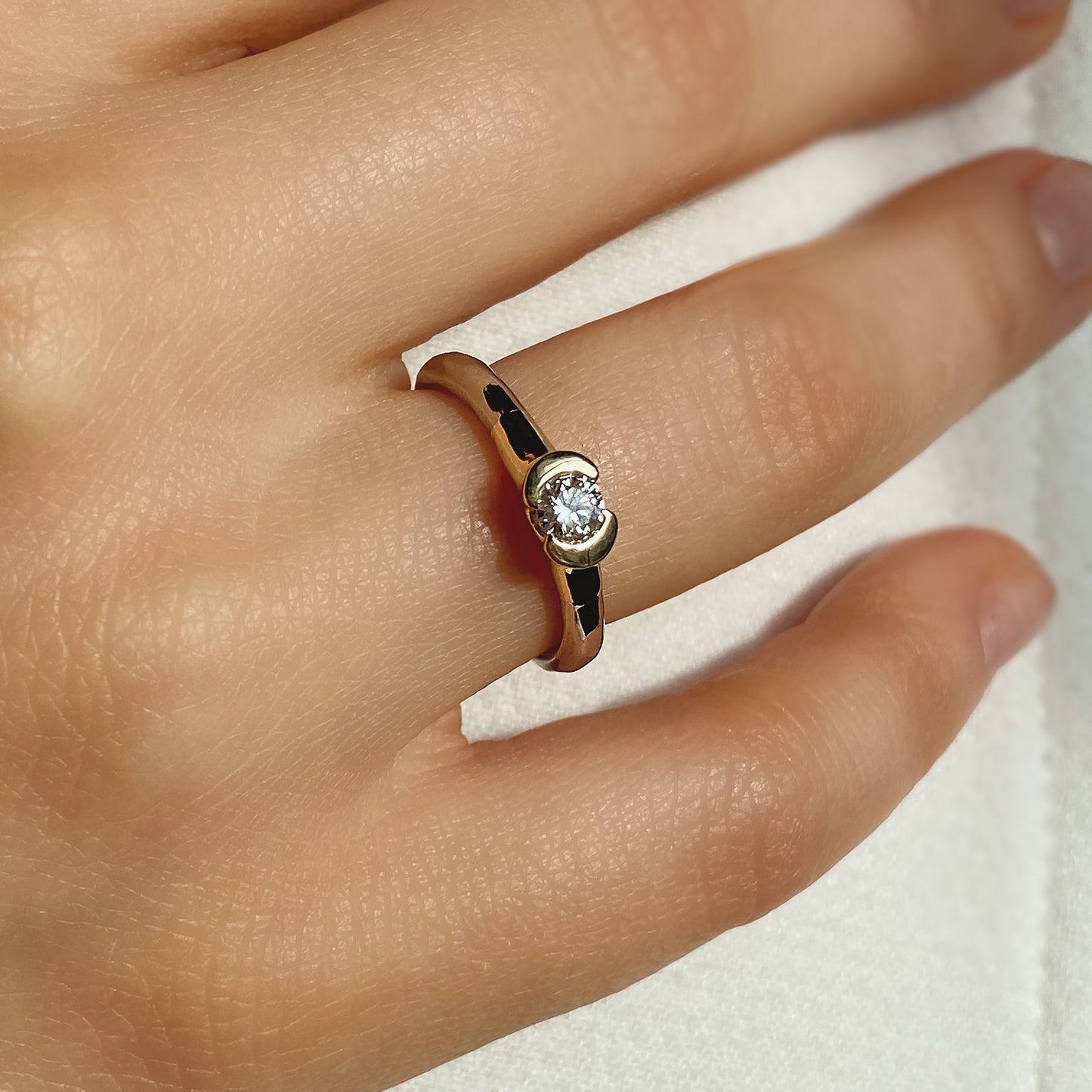 Absolute — Verlobungsring aus Palladium-Gold mit Diamant