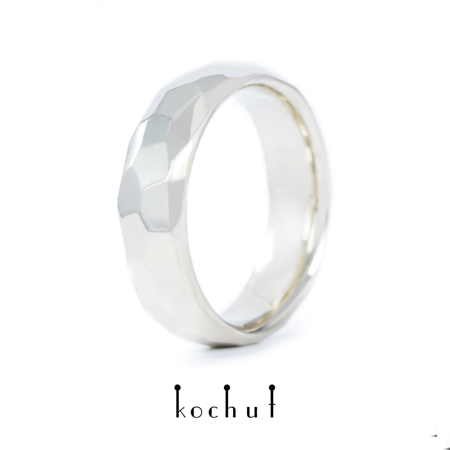 Licht — Ehering aus Weißgold, platinbeschichtet mit weißem Rhodium