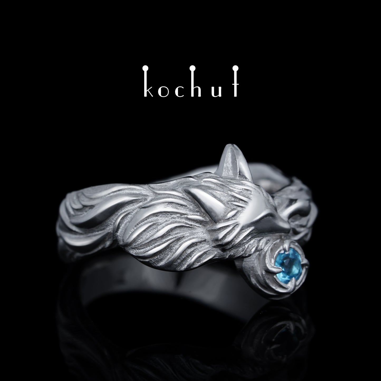 Little Fox —Ring aus Sterlingsilber mit Topas, beschichtet mit Weißrhodium