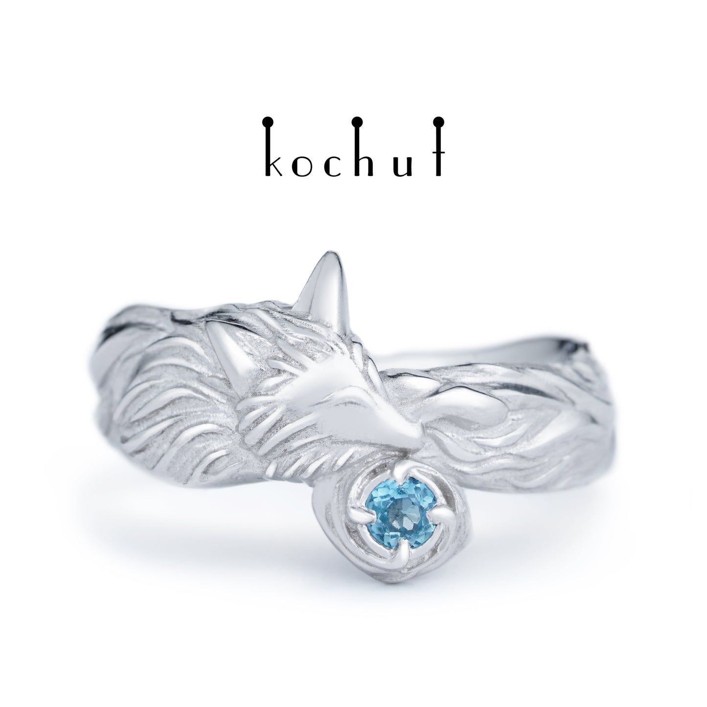 Little Fox —Ring aus Sterlingsilber mit Topas, beschichtet mit Weißrhodium