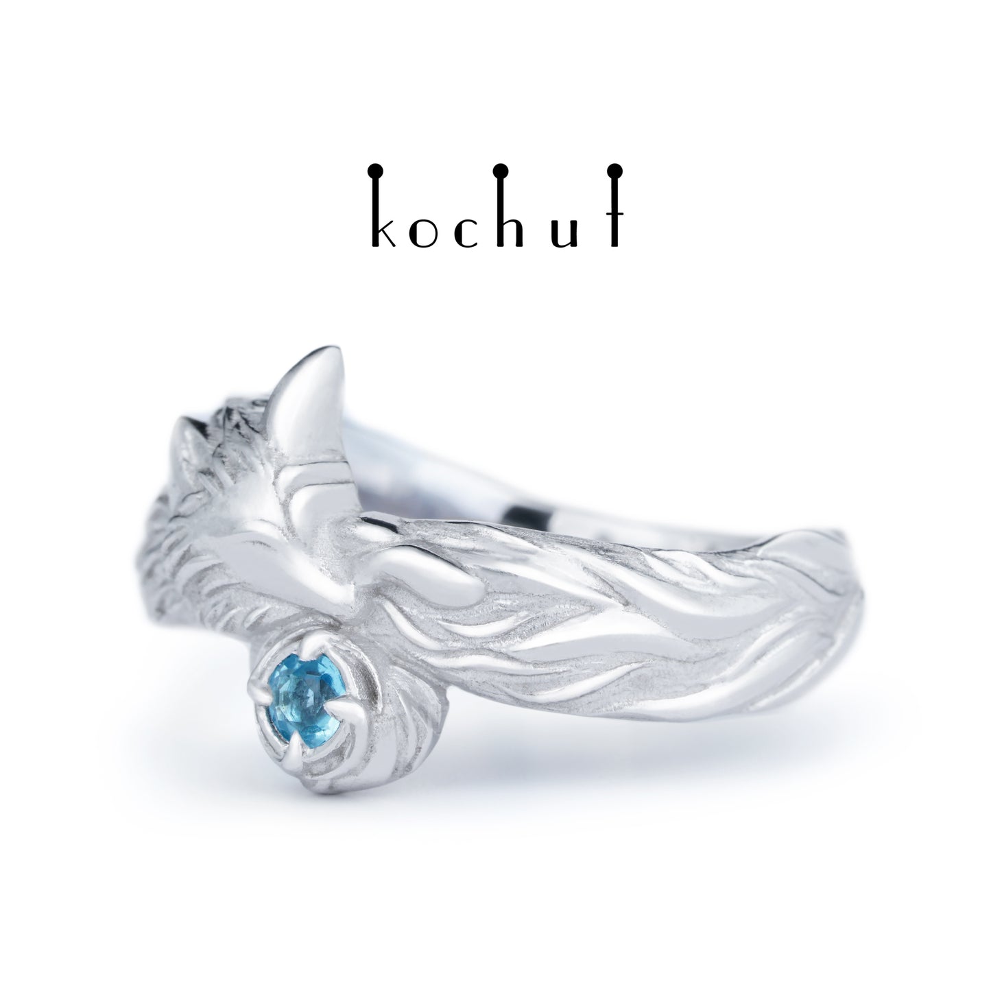 Little Fox —Ring aus Sterlingsilber mit Topas, beschichtet mit Weißrhodium