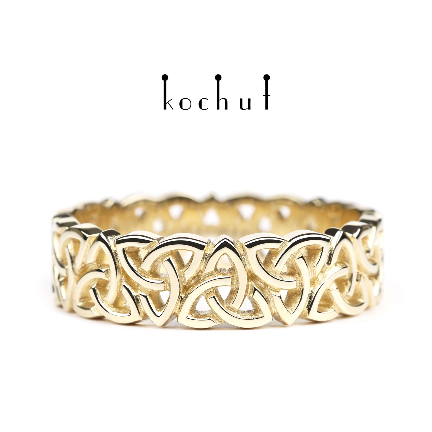 Keltisches Spitzenmuster — Ring aus Gelbgold