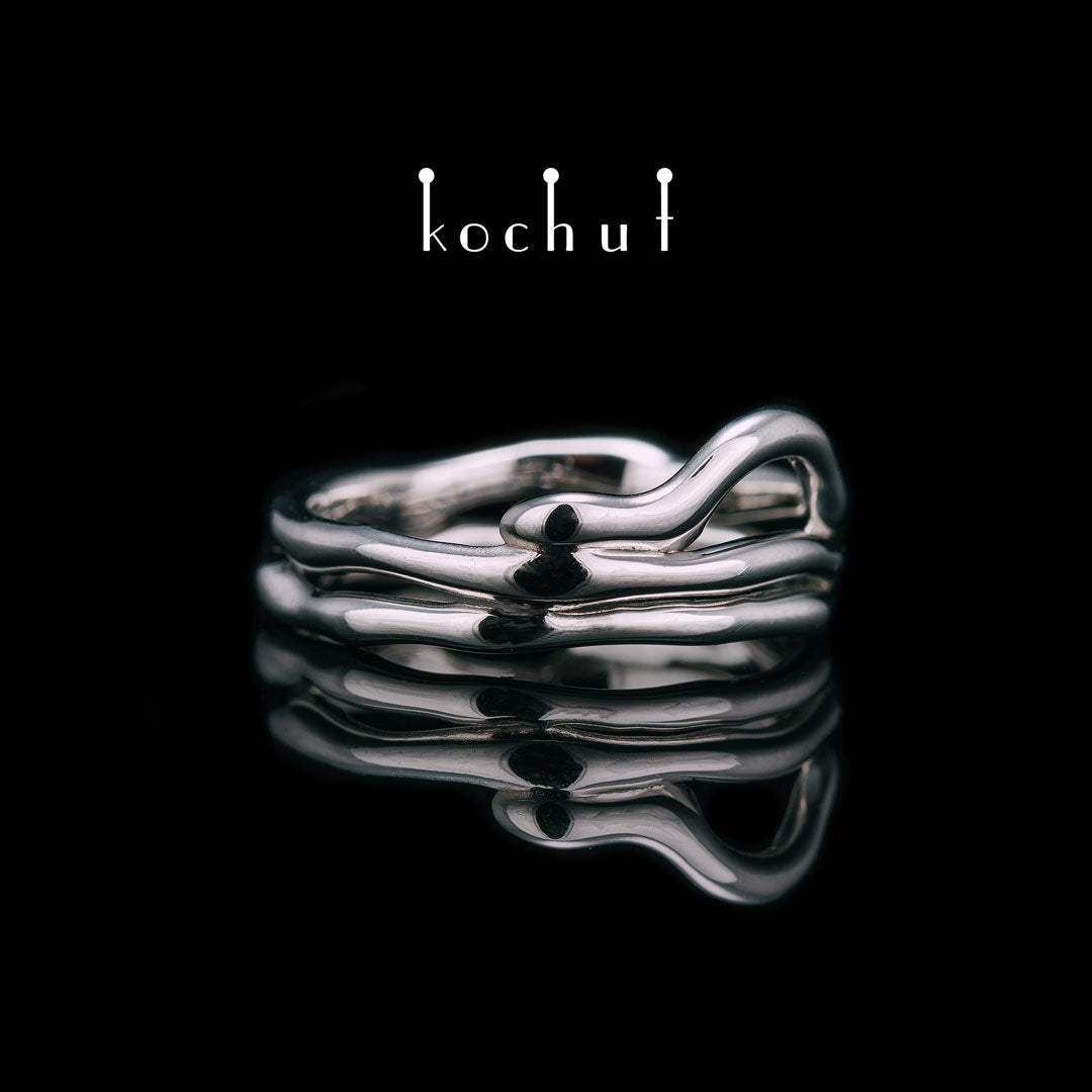 Haarnadelkurve — Weißgoldring mit Weißrhodium